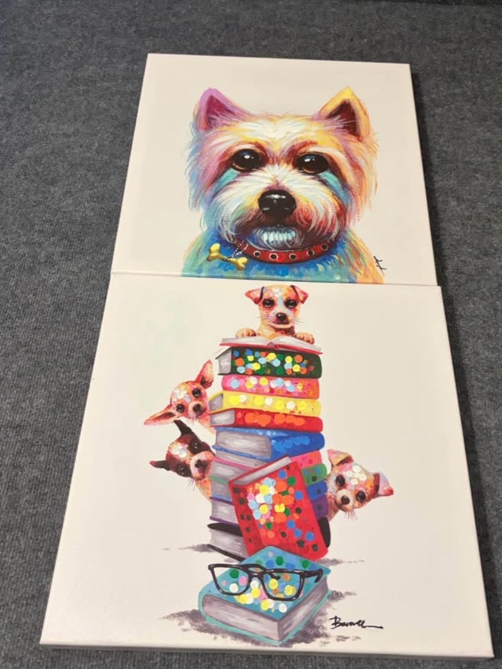 Colorful Dog Canvas Art Print - Multi